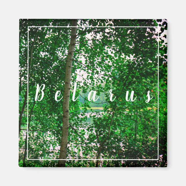 Naturlandskapslandet Forest Belarus Magnet (Framsidan)