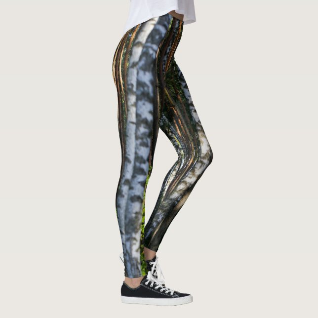 Naturlandskapslandet Forest Birch Träd Leggings (Höger)