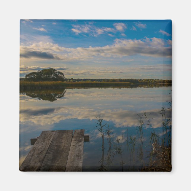 Naturlandskapsområde Sjö Himlar Vitryssland Pier Magnet (Framsidan)