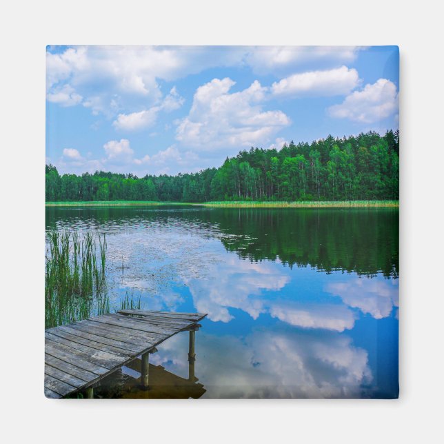 Naturlandskapsområdet Sjö Himlar Vitryssland Magnet (Framsidan)