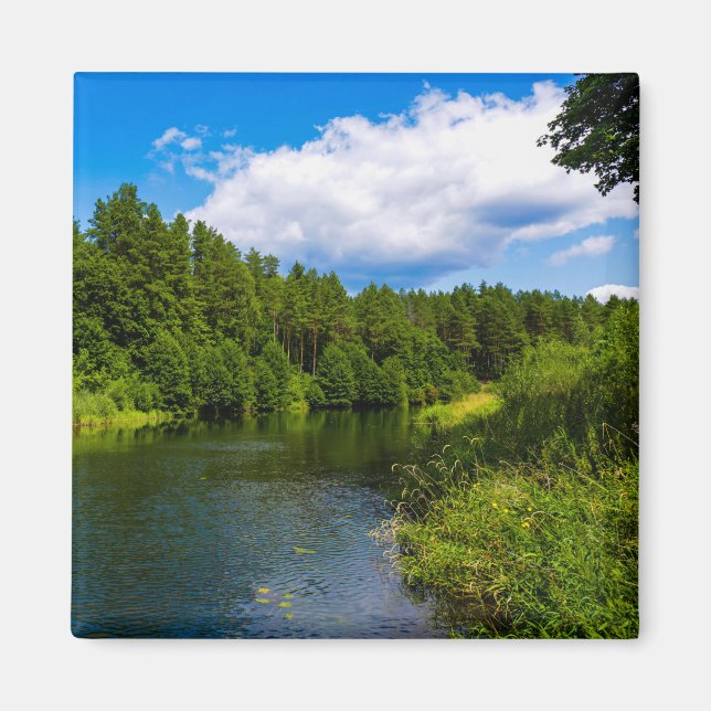 Naturlandskapsområdet Sjö Himlar Vitryssland Magnet (Framsidan)