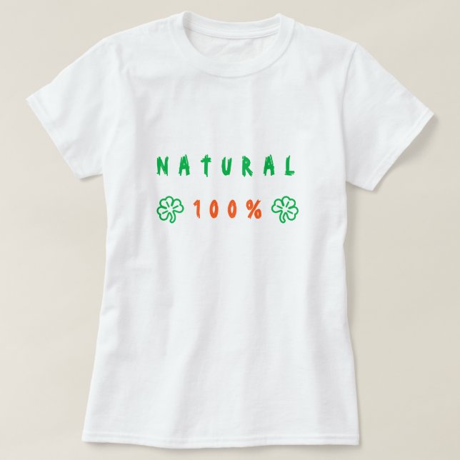 Naturlig 100% T-Shirt - Text (Design framsida)