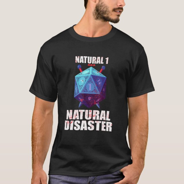 Naturlig 1 alias Natural Selection Dice Roligt T Shirt (Framsida)