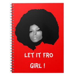 Naturlig afro chickillustration anteckningsbok