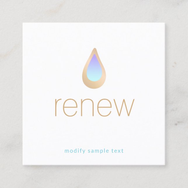 Naturlig akromaterapi Skincare och Hälsa Spa Fyrkantigt Visitkort (Framsida)