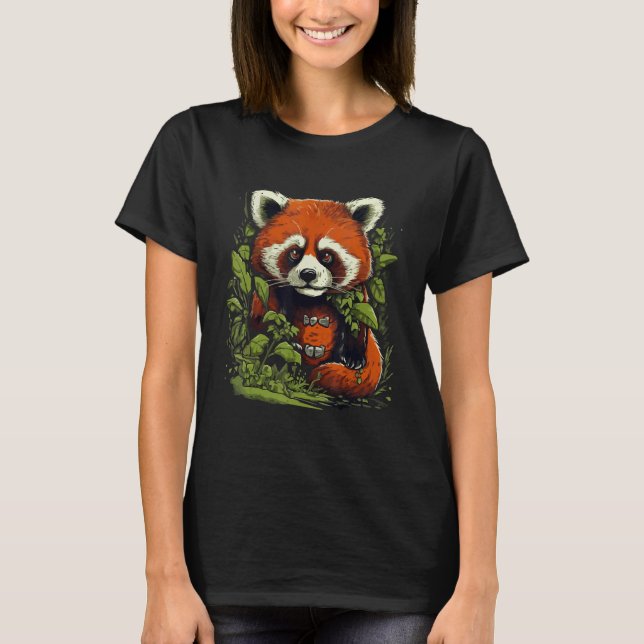 Naturlig Älskare-katjon (Cute Red Panda) T Shirt (Framsida)