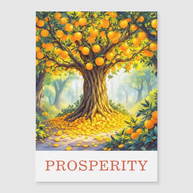 Naturlig Apelsinträd Pengar Framgång Magnetisk Kor (Framsida)