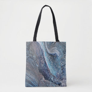 Naturlig Attraktion 1 Blue Fluid Abstrakt Tote Bag Tygkasse