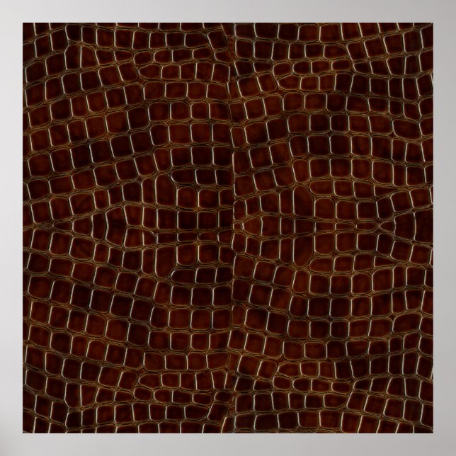 Naturlig bakgrund av lackerad brun krokodil le poster (Framsidan)