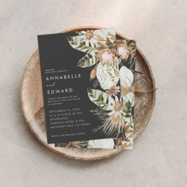 Naturlig bohemisk botanisk modern elegant svart