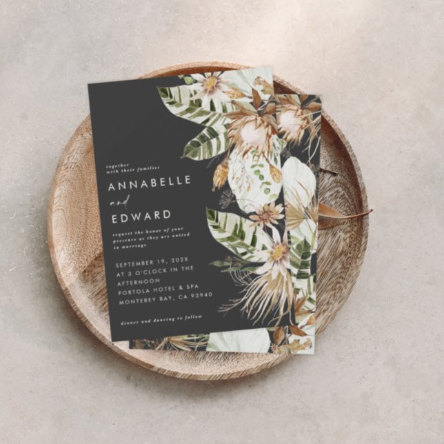 Naturlig bohemisk botanisk modern elegant svart (Skapare uppladdad)