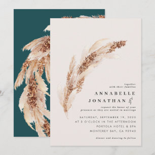Naturlig boho teal pampas (elegant bröllop)