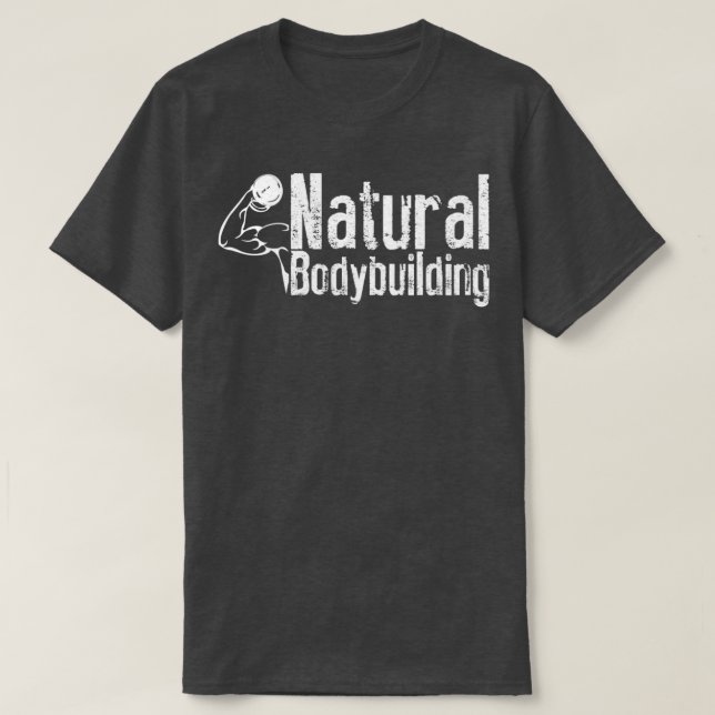 Naturlig Boodybuilding Fitness Sports Workout T Shirt (Design framsida)