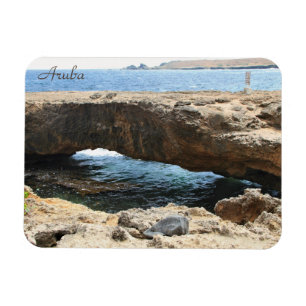 Naturlig bro på Aruba, fotografering, magnet