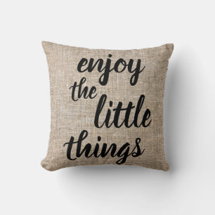 Naturlig Burlap Linen Pillow med citat Kudde