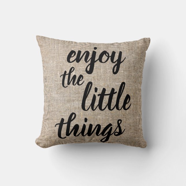 Naturlig Burlap Linen Pillow med citat Kudde (Framsida)