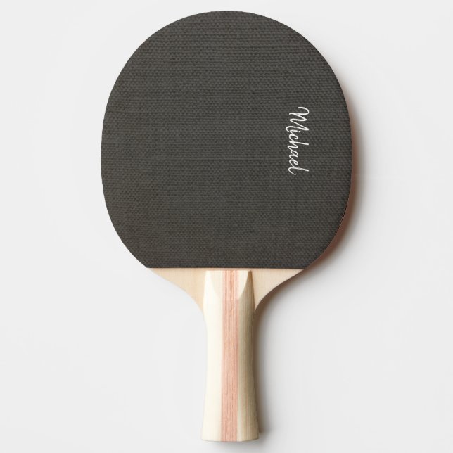 Naturlig canvasstruktur med monogram pingisracket (Framsidan)