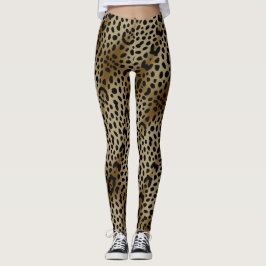 Naturlig Cheetah-utskrift Leggings