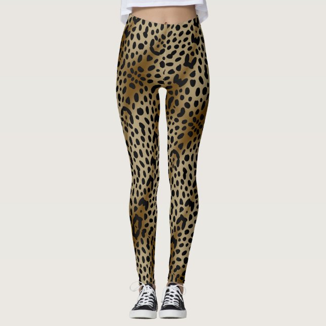 Naturlig Cheetah-utskrift Leggings (Framsida)