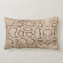 Naturlig Cream Beige Anaconda Exotic Snakeskin Lumbarkudde