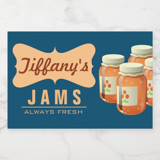 Naturlig ekologisk | Orange Marmalade | Handmade S Mat Etiketter (Singel etikett)