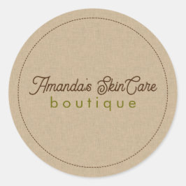 Naturlig Färg Classic Line Struktur Runt Klistermärke