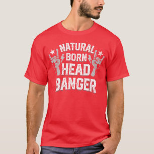 Naturlig född Headbanger Djävulshorn Heavy Metal g T Shirt