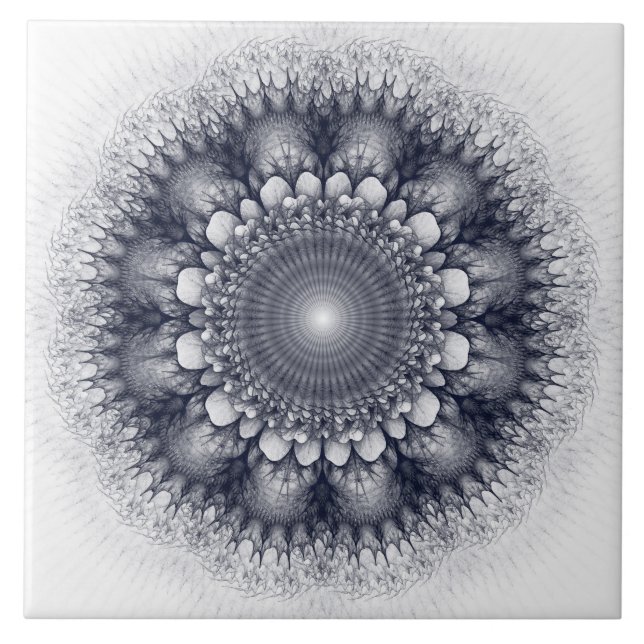 Naturlig fractalprydnad kakelplatta (Framsidan)