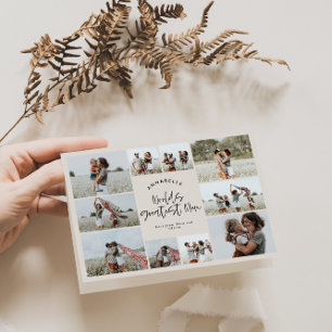 Naturlig gräddning med multifoto morsa typografi m kort