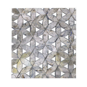 Naturlig Grått Stone Mosaic, blomma av liv Anteckningsblock