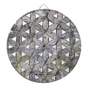 Naturlig Grått Stone Mosaic, blomma av liv Darttavla