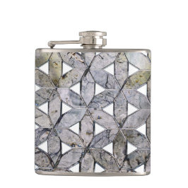 Naturlig Grått Stone Mosaic, blomma av liv Fickplunta