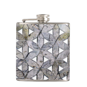Naturlig Grått Stone Mosaic, blomma av liv Fickplunta
