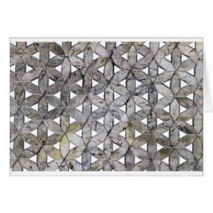 Naturlig Grått Stone Mosaic, blomma av liv Hälsningskort
