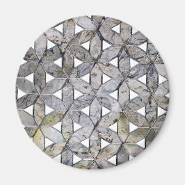 Naturlig Grått Stone Mosaic, blomma av liv Magnet