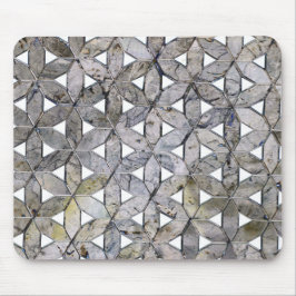 Naturlig Grått Stone Mosaic, blomma av liv Musmatta