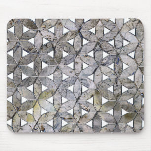Naturlig Grått Stone Mosaic, blomma av liv Musmatta
