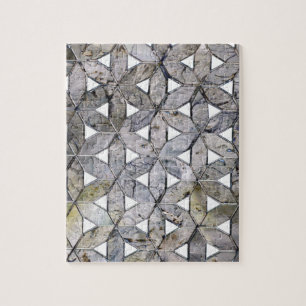 Naturlig Grått Stone Mosaic, blomma av liv Pussel