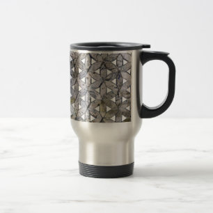 Naturlig Grått Stone Mosaic, blomma av liv Resemugg