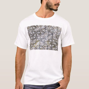 Naturlig Grått Stone Mosaic, blomma av liv Tee