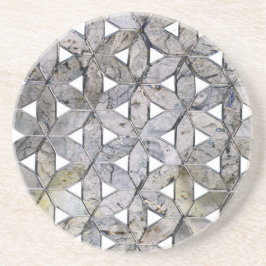 Naturlig Grått Stone Mosaic, blomma av liv Underlägg
