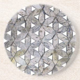 Naturlig Grått Stone Mosaic, blomma av liv Underlägg