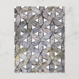 Naturlig Grått Stone Mosaic, blomma av liv Vykort