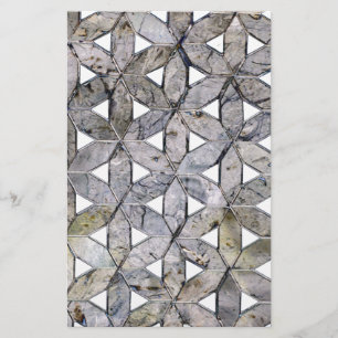 Naturlig Grått Stone Mosaic mönster blomma Brevpapper