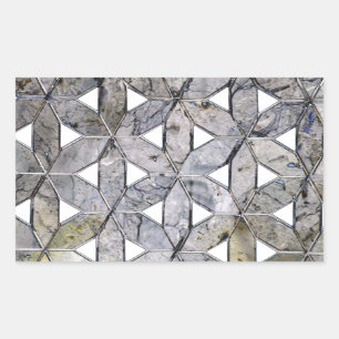 Naturlig Grått Stone Mosaic mönster blomma Rektangulärt Klistermärke