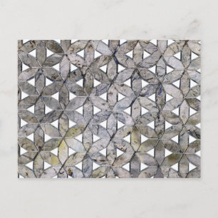 Naturlig Grått Stone Mosaic mönster blomma Vykort