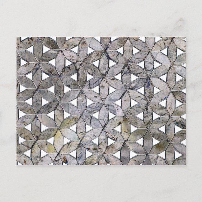 Naturlig Grått Stone Mosaic mönster blomma Vykort (Framsida)