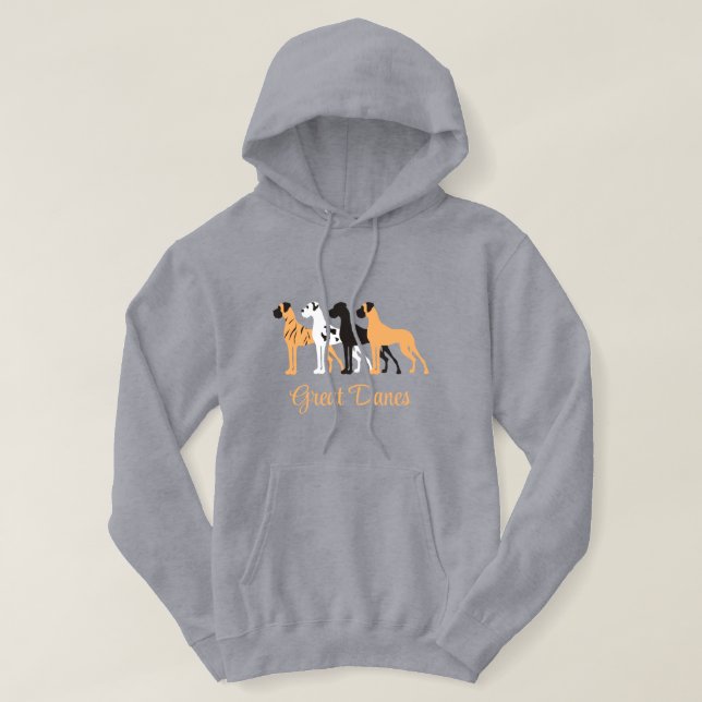 Naturlig Great Dane Hoodie (Design framsida)
