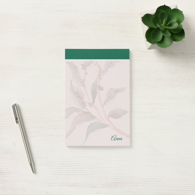 naturlig grönt för anpassningsbar av enkel bakgrun post-it block (Kontor)