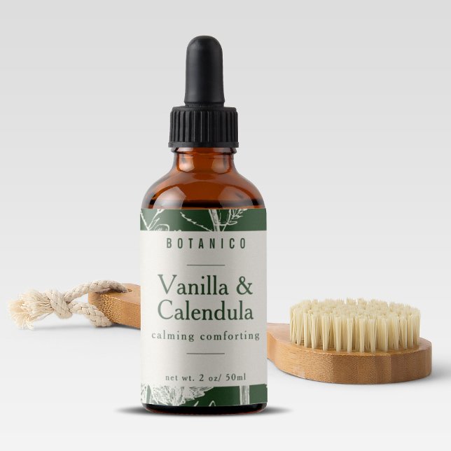 Naturlig Grönt för botaniskt avfall Fraktsedel (Botanical Sage Green Ingredients Natural Product Label)